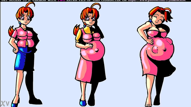 Pregnant Anime Babe Enjoys Belly Expansion Fantasies