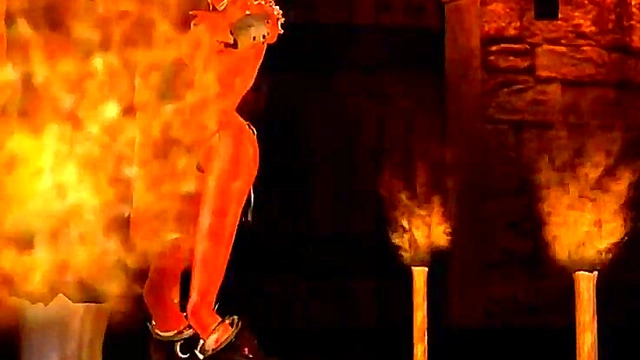 Naked 3D Cartoon Amazon Dances Seductively To Rock Metal Music