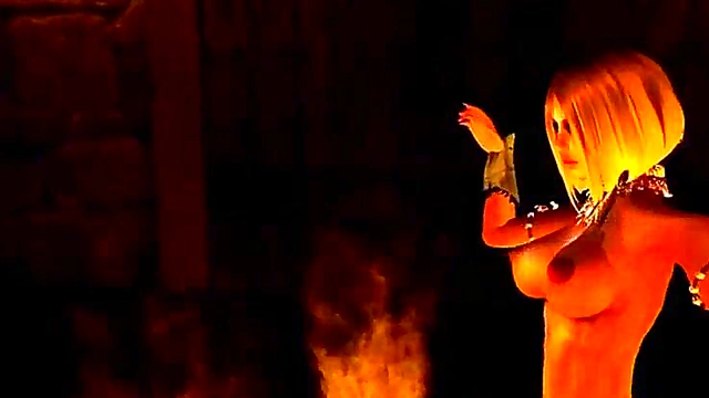 Naked 3D Cartoon Amazon Dances Seductively To Rock Metal Music