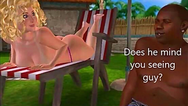Naughty Nancy's Beach Vacation – Black Dick Fun By The Poolside