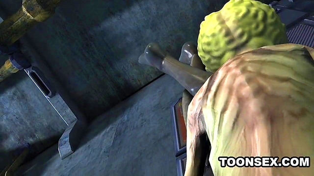 Sexiest 3D Cartoon Alien Babe Fucked Hard Doggy Style By Martian