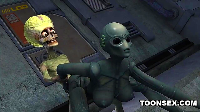 Sexiest 3D Cartoon Alien Babe Fucked Hard Doggy Style By Martian