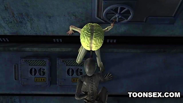 Sexiest 3D Cartoon Alien Babe Fucked Hard Doggy Style By Martian