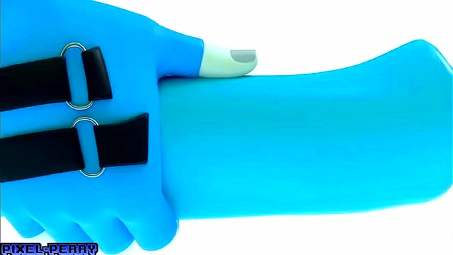 Cute MLP Futanari Pony Gives Lollipop blowjob With Blue Vinyl Outfit