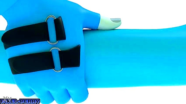 Cute MLP Futanari Pony Gives Lollipop blowjob With Blue Vinyl Outfit