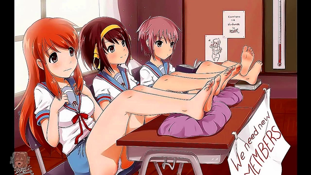 Horny Anime Chick Teases With Foot Fetish Jerk-Off Challenge