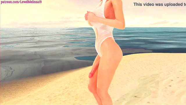Two Futanaris Enjoy Beach Blowjob Fun In Steamy 3D Anime Action
