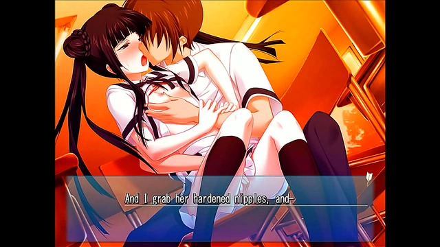 School-Girl Teen With Small Tits Kisses And Teases In Busty Anime Eroge Scene