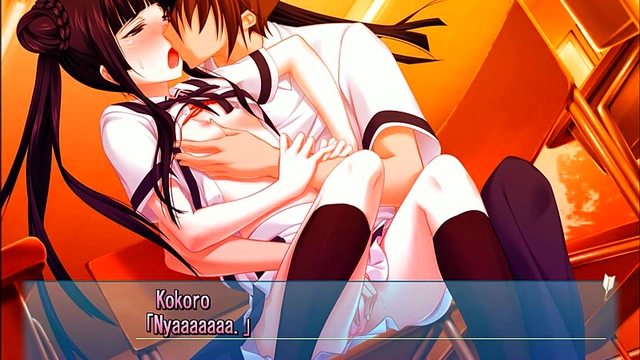 School-Girl Teen With Small Tits Kisses And Teases In Busty Anime Eroge Scene