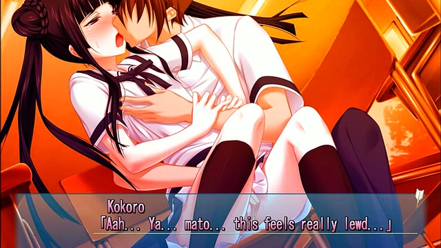 School-Girl Teen With Small Tits Kisses And Teases In Busty Anime Eroge Scene