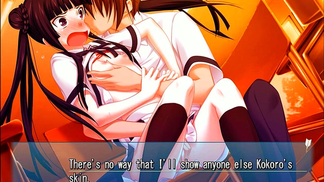 School-Girl Teen With Small Tits Kisses And Teases In Busty Anime Eroge Scene