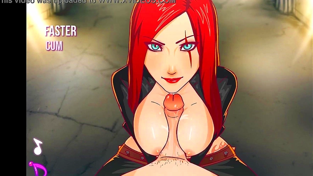 Katarina Gives Intense Blowjob & Handjob in Anime Anal Sex Scene