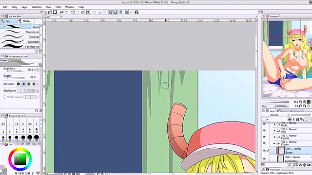 Wet Pussy Lucoa masturbates & Shows Off Lewd Oppai in Anime Art Speedpaint