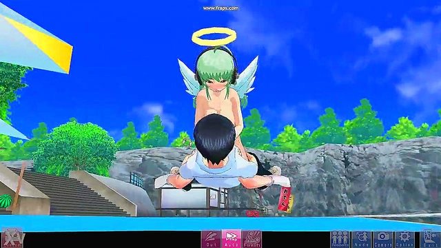 3D Anime Angel Girl Shows Off Custom Costume Tits & Ass