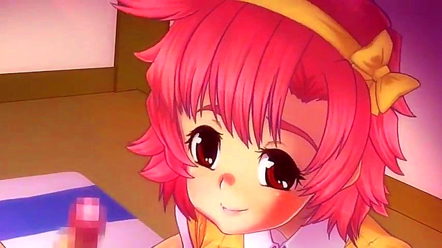 Horny Anime Babe Gives Blowjob & Handjob With Perky Boobs For Hot Finish