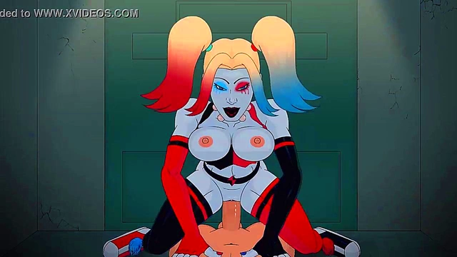 Quinn from Arkham Assylum Rides White Dick in Steamy Hentai POV Sex Scene