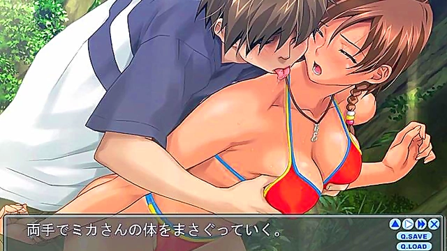 Big-Ass Anime Brunette Fucks Big-Cock In Swimsuit For Juicy Creampie