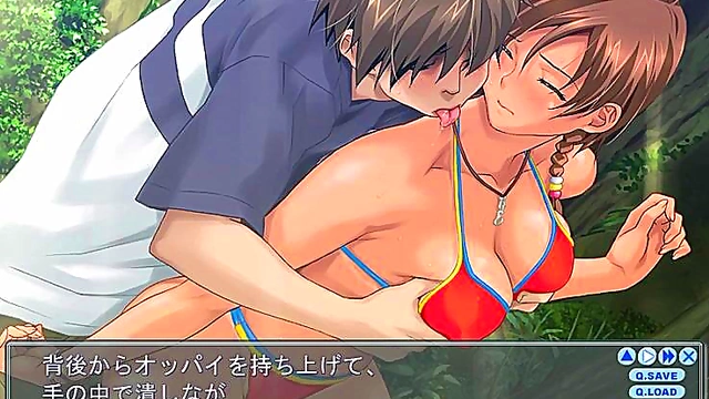 Big-Ass Anime Brunette Fucks Big-Cock In Swimsuit For Juicy Creampie