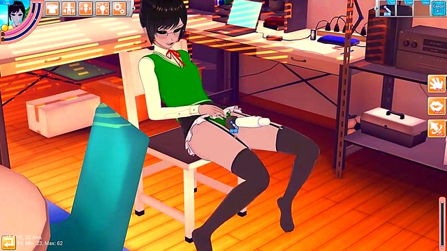 Pale Brunette in 3D Hentai Koikatu Nails Hardcore Blowjob & Handjob Session