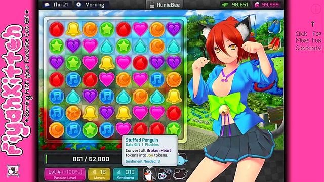 Hentai Gamer Girl Gets Intimate in HuniePop Dating Sim Adventure