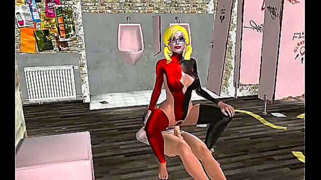 Harley Quinn Fucks Intensely in Bathroom for Hot Hentai Action