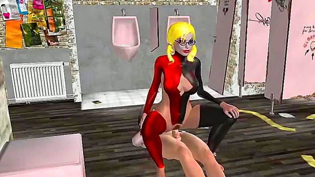 Harley Quinn Fucks Intensely in Bathroom for Hot Hentai Action