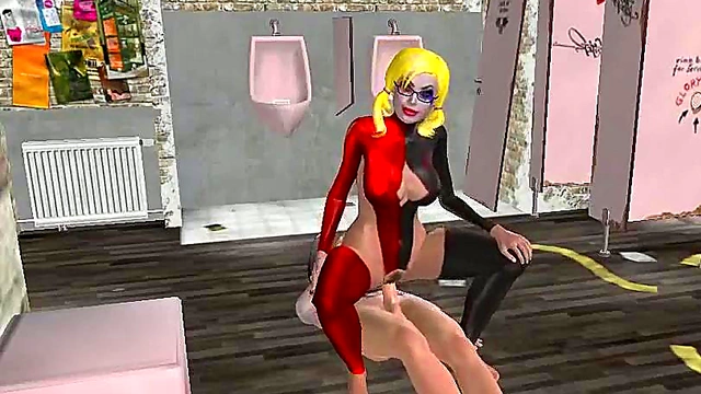 Harley Quinn Fucks Intensely in Bathroom for Hot Hentai Action