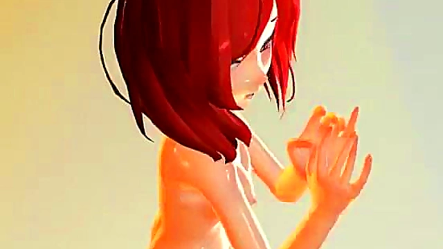 Sexy Redhead Toon Babe Shows Off Her Sweet Pussy In 3D Hentai Anime