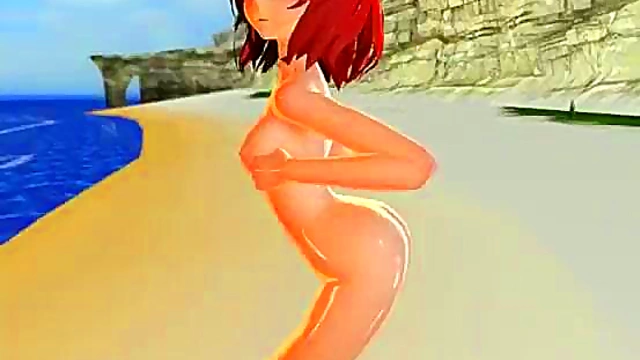 Sexy Redhead Toon Babe Shows Off Her Sweet Pussy In 3D Hentai Anime