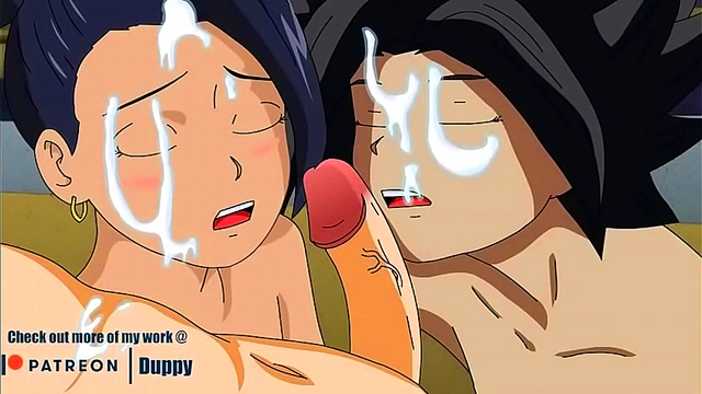 Kale and Caulifla Suck Dick in Dragon Ball Super Hentai Anime Adventures