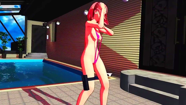 Hot Sakura Haruno Dances Seductively in Anime Hentai Action