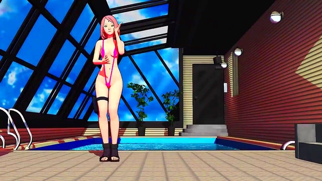 Hot Sakura Haruno Dances Seductively in Anime Hentai Action