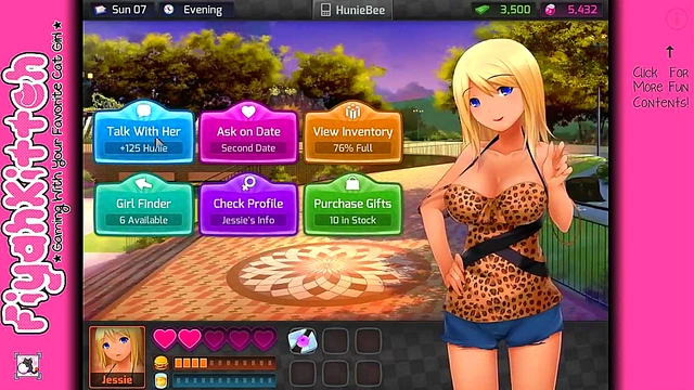 HuniePop Game Sim – Cute Anime Girl Dating walkthrough for Excited Gamers