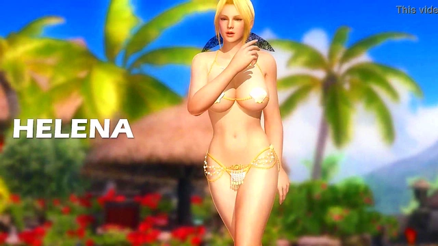 Big-Busted Cartoony Babe Seduces in Dead or Alive 5 Beach Scene