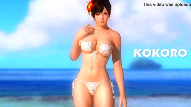 Big-Busted Cartoony Babe Seduces in Dead or Alive 5 Beach Scene