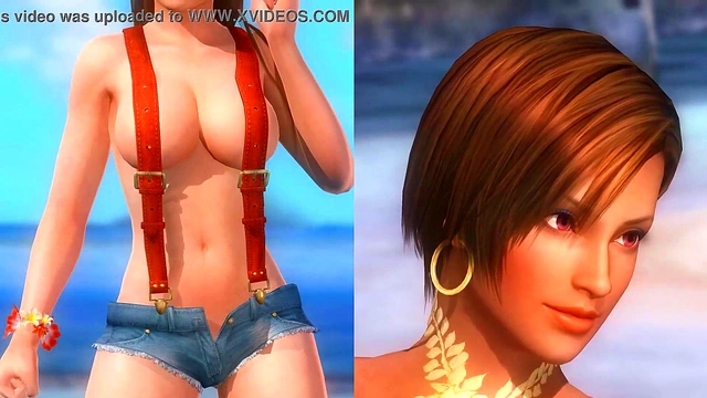 Big-Busted Cartoony Babe Seduces in Dead or Alive 5 Beach Scene