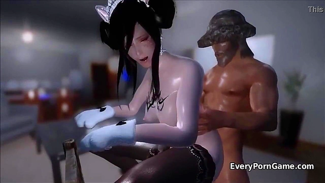 French Maid NPC Gets Fucked By Male Player In 3D Anime Skyrim Adventure