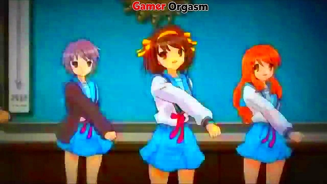 Sexy Teen Anime Girl Dances Seductively for Busty Japanese Manga Orgasm Feast