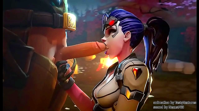 Widowmaker Gives McRee a Steamy Blowjob in Overwatch’s Horny 3D Anime World