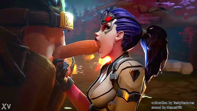 Widowmaker Gives McRee a Steamy Blowjob in Overwatch’s Horny 3D Anime World