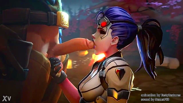 Widowmaker Gives McRee a Steamy Blowjob in Overwatch’s Horny 3D Anime World