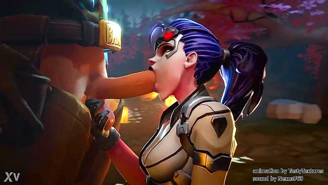 Widowmaker Gives McRee a Steamy Blowjob in Overwatch’s Horny 3D Anime World