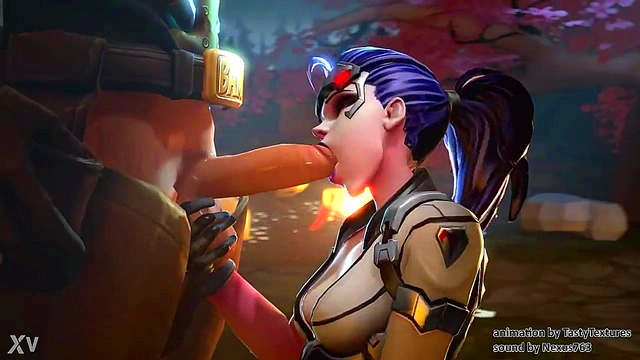 Widowmaker Gives McRee a Steamy Blowjob in Overwatch’s Horny 3D Anime World