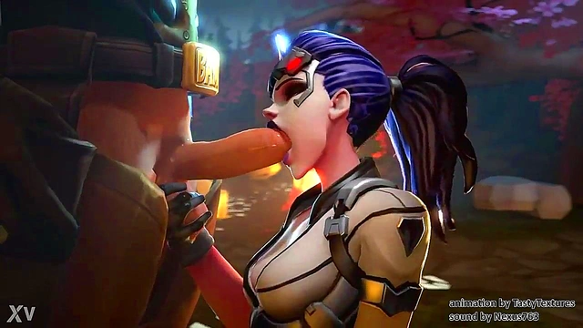 Widowmaker Gives McRee a Steamy Blowjob in Overwatch’s Horny 3D Anime World