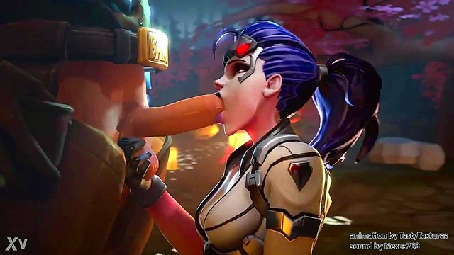 Widowmaker Gives McRee a Steamy Blowjob in Overwatch’s Horny 3D Anime World