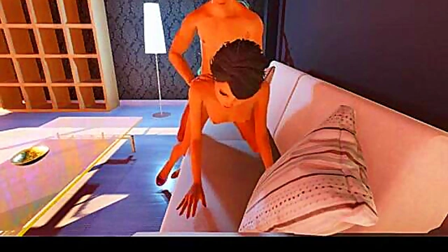 Skinny 3D Anime Teen Fucks Big Dick In Virtual Sex Game Fantasy