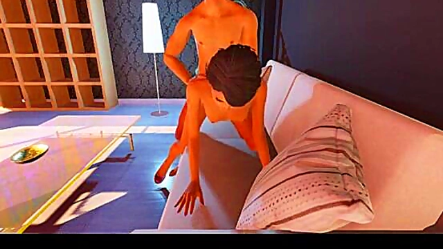 Skinny 3D Anime Teen Fucks Big Dick In Virtual Sex Game Fantasy