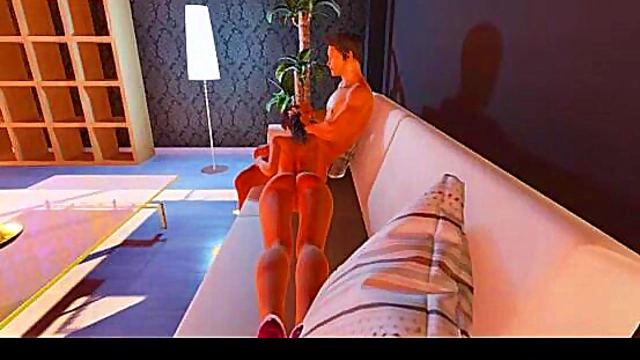 Skinny 3D Anime Teen Fucks Big Dick In Virtual Sex Game Fantasy