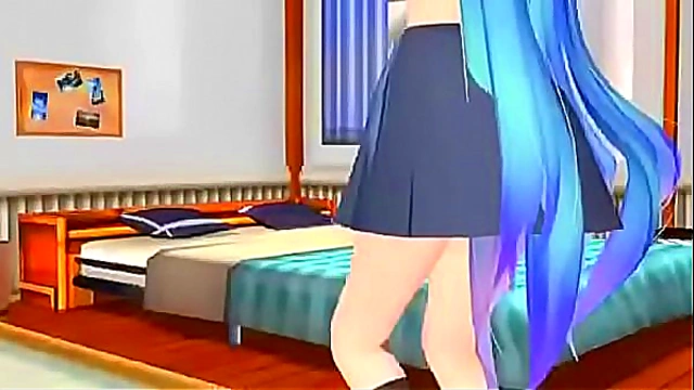 Naked 3D Hentai Babe Strips Teasingly Before Solo Masturbation Session