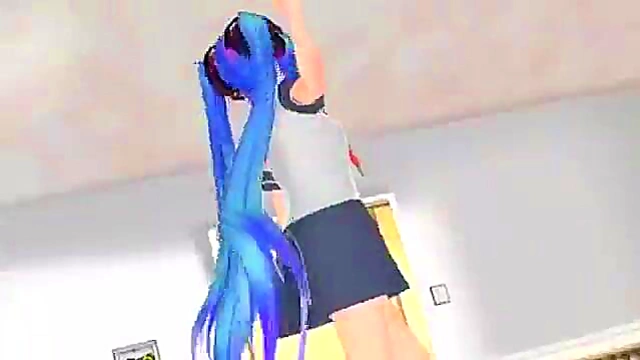 Naked 3D Hentai Babe Strips Teasingly Before Solo Masturbation Session